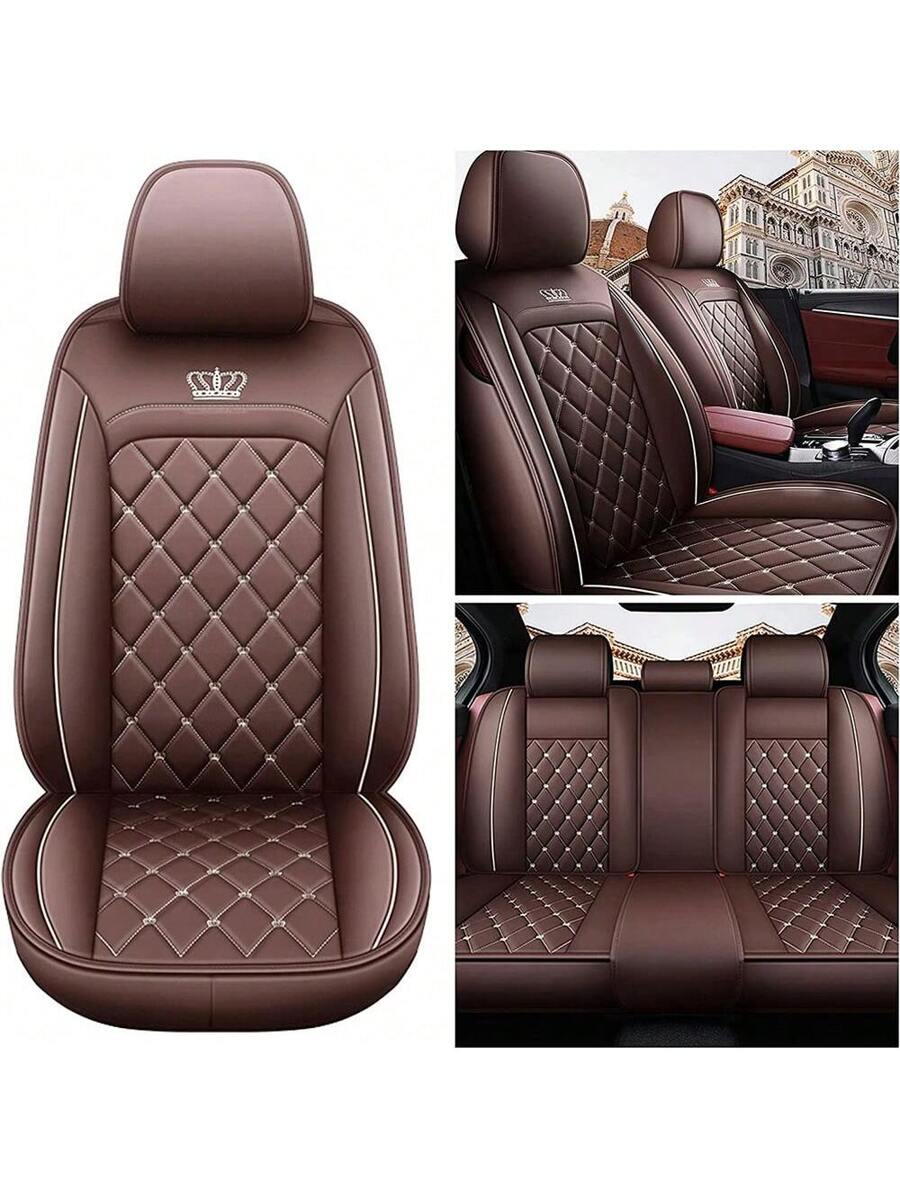Leather Car Seat Covers Full Set Universal - PUレザーカーシートカバー フロントリア兼用 5席用 プロテクタークッション フルセット 防水