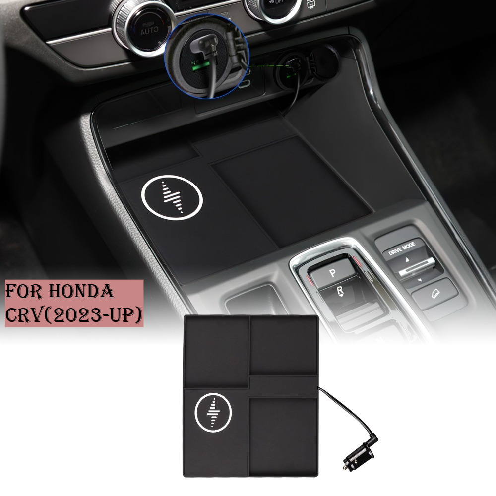 Wireless Car Charger Mount Fast Charging - 車のワイヤレス充電器パッド安定した高速充電ホンダ CRV 2023 24 2025 センターコンソール収納ボックスカバー装飾アクセサリー