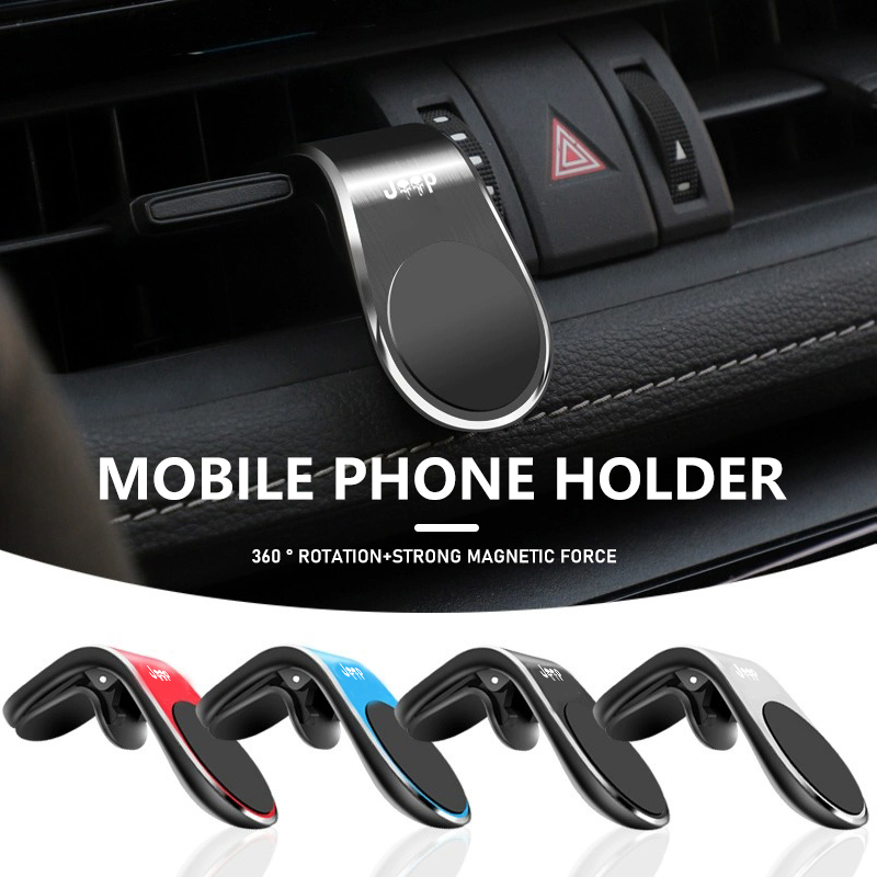 Magnetic Phone Holder For Car Vent - 車の磁気エアベントクリップ、電話ホルダー、調整可能な回転、ジープラングラー-jk jl、チェロキー、愛国者、自由、司令官