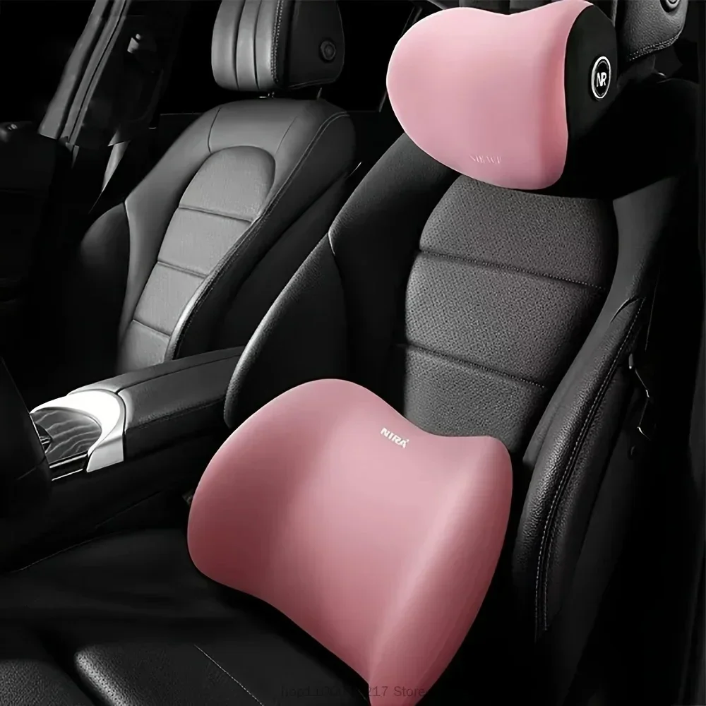 Memory Foam Car Neck Pillow Lumbar Support - ユニバーサルカーヘッドレストネックサポートピロー、メモリーフォームシートクッション、ランバーバッククッション、オールシーズン対応車用ネックピロー