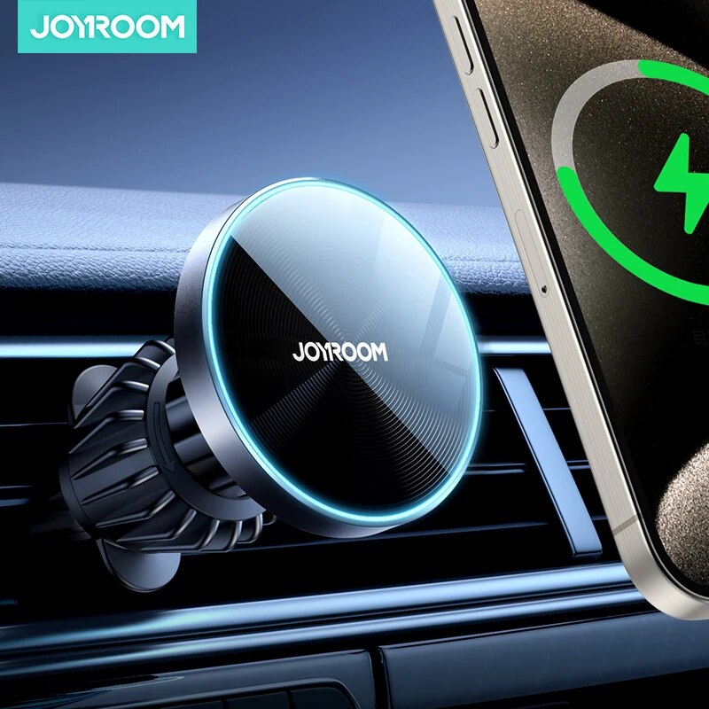 Wireless Car Charger Mount Fast Charging - Joyroom-磁気自動車電話マウント、ワイヤレス急速充電器、iPhoneホルダー、15W