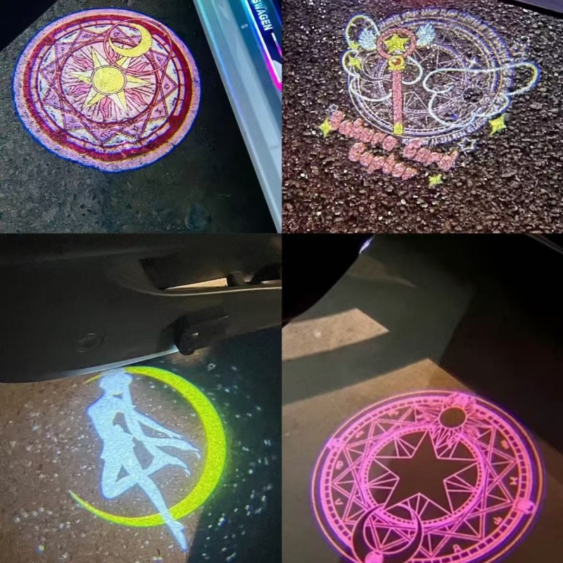 Motorcycle Parts - セーラームーンアニメカーウェルカムライトプロジェクターランプオートバイ雰囲気ライトかわいいギフトアクセサリーフロアランプ車の装飾