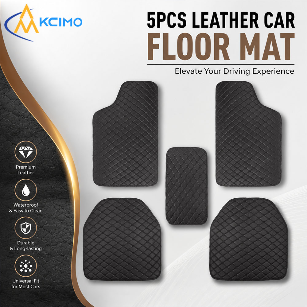 Car Floor Mats Universal Waterproof Leather - ユニバーサル5枚組レザーカーフロアマット防水滑り止めオートカーペット内装保護アクセサリー