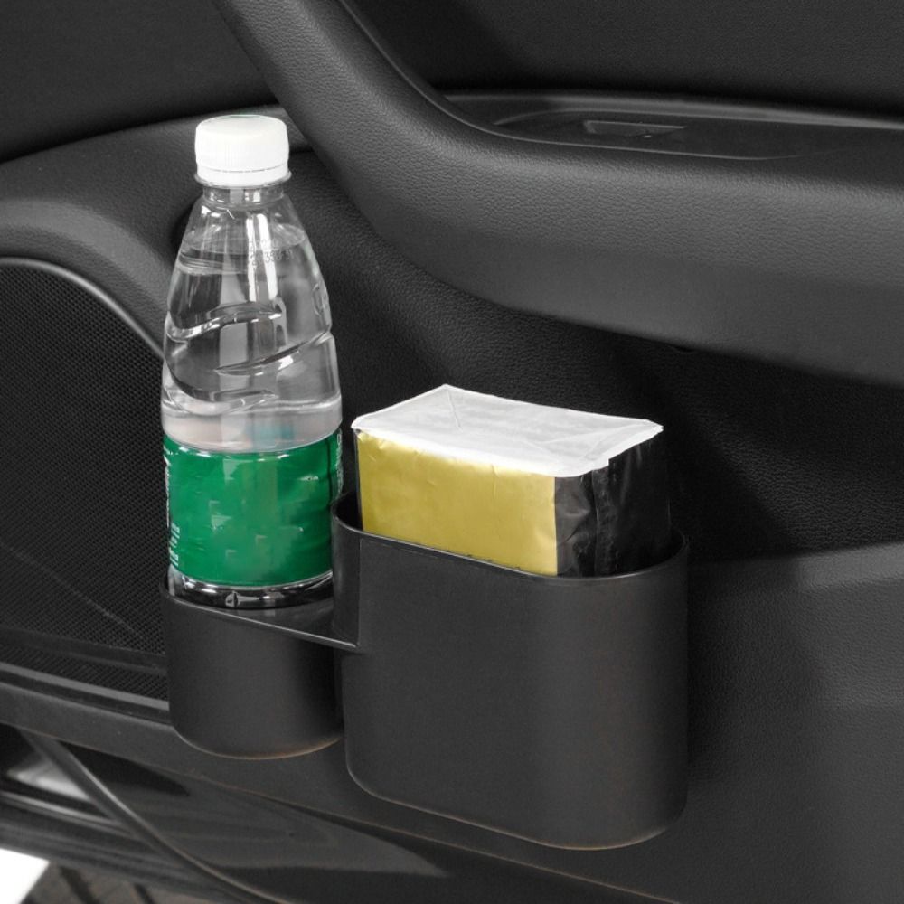 Waterproof Car Trash Can With Lid - 多機能蓋付き車用ゴミ箱漏れ防止防水カップホルダーABSドアサスペンション収納ボックスドリンク
