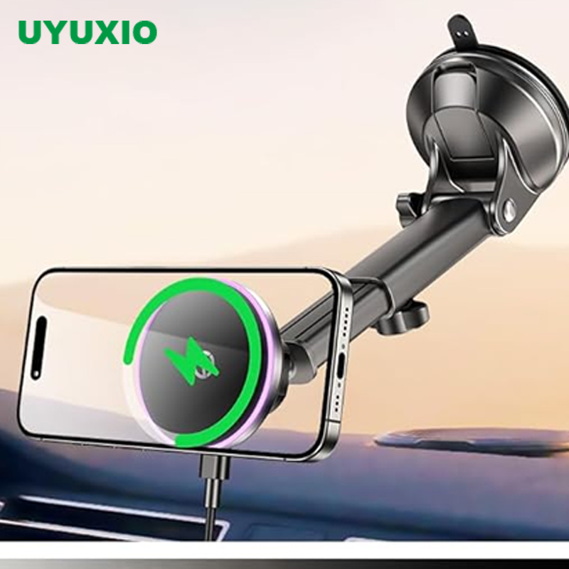 Wireless Car Charger Mount Fast Charging - UYUXIO 15W急速充電 磁気ワイヤレス車載充電器 iPhone 16 15