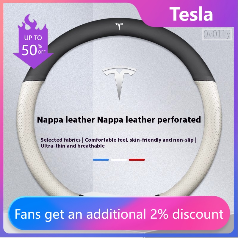 Car Steering Wheel Cover Anti Slip Breathable - スエード滑り止めレザー車のステアリングホイールカバー自動車アクセサリーテスラモデル 3 ハイランド Y ジュニパー S