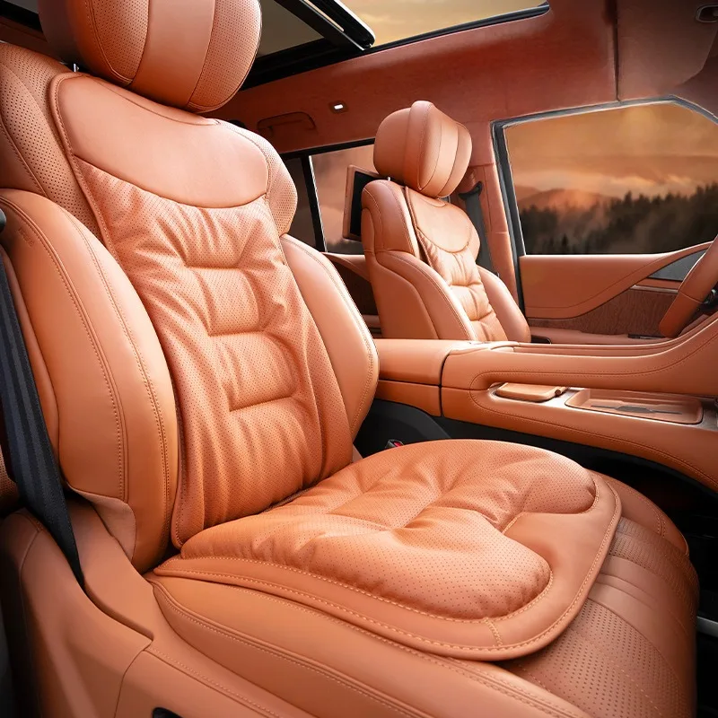 Leather Car Seat Covers Full Set Universal - ユニバーサルナッパレザーソフトカーシートカバー、インテリア自動車用通気性シートクッション、カーシートカバーフルセット、カーシートクッション