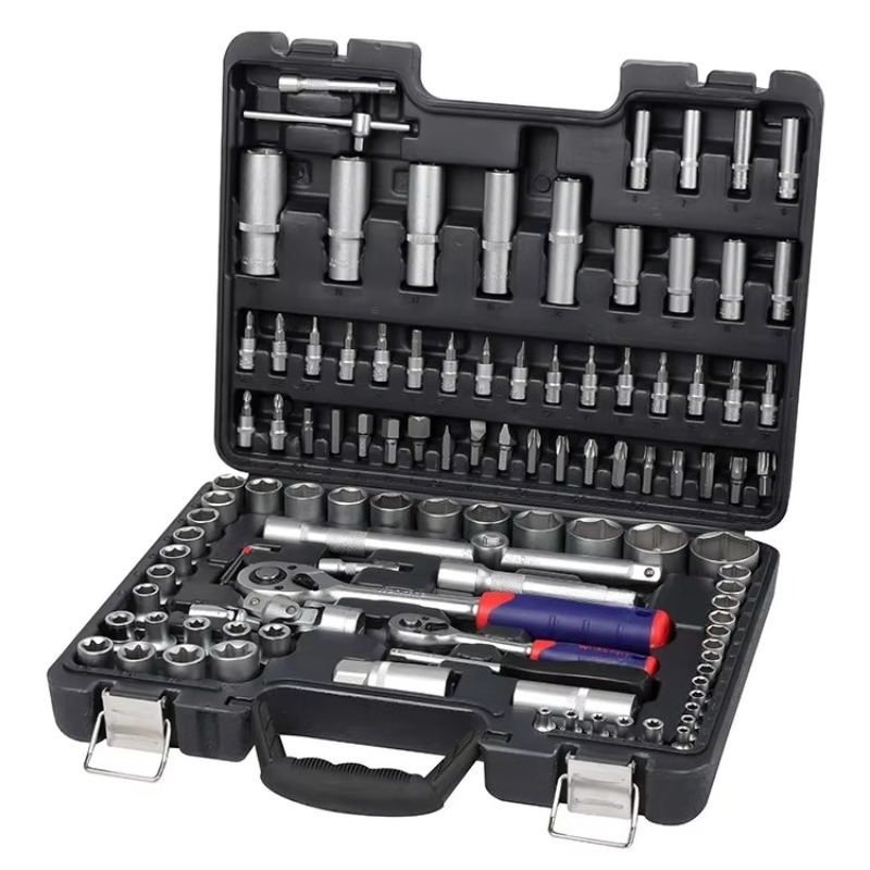 Auto Repair Tools - 108ピース プロ仕様 自動車修理工具セット CRV鋼製レンチソケットツールキット ハードケース ハンドパワー
