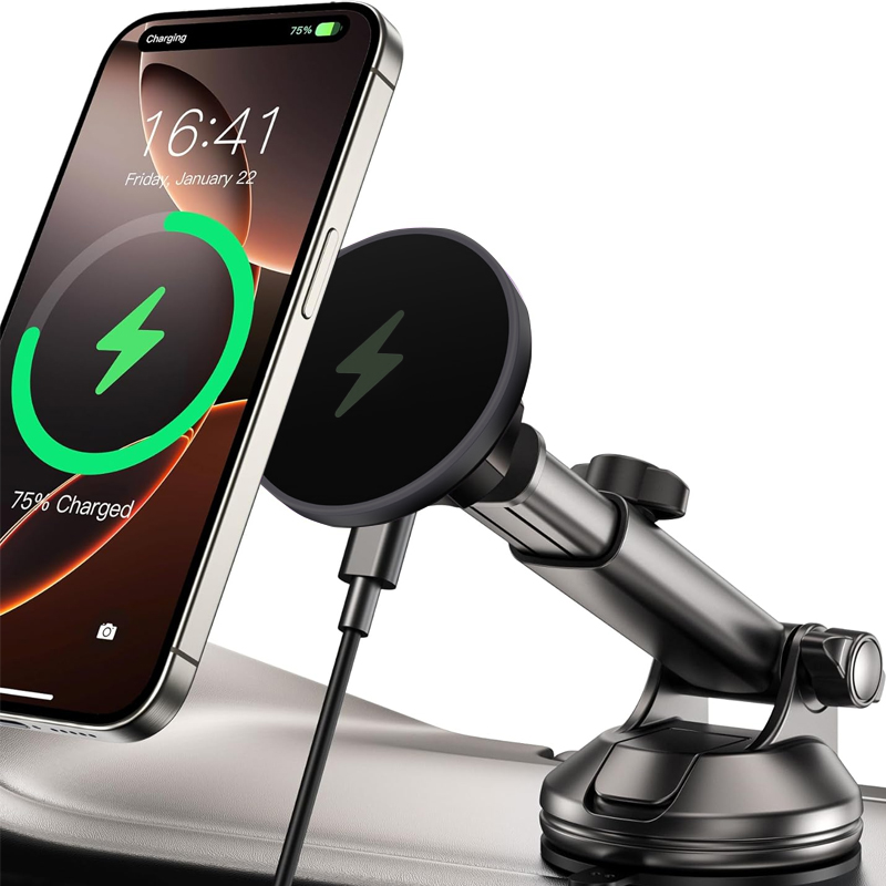 Wireless Car Charger Mount Fast Charging - UYUXIO 15W急速充電対応 車載ホルダー 磁気ワイヤレス充電器 iPhone 17