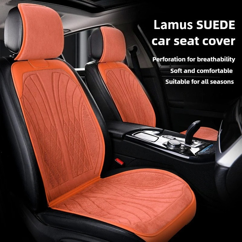 Leather Car Seat Covers Full Set Universal - 高級スエードレザーカーシート保護マット四季通用ユニバーサルカーシートカバーフルセットシートアクセサリーカーシートクッション