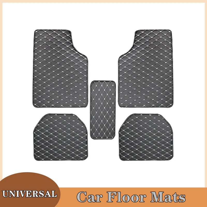 Car Floor Mats Universal Waterproof Leather - 車のフロアマット 5 個ユニバーサル品質 Pu レザー防水自動フットパッドプロテクター自動車インテリア車のインテリアアクセサリー