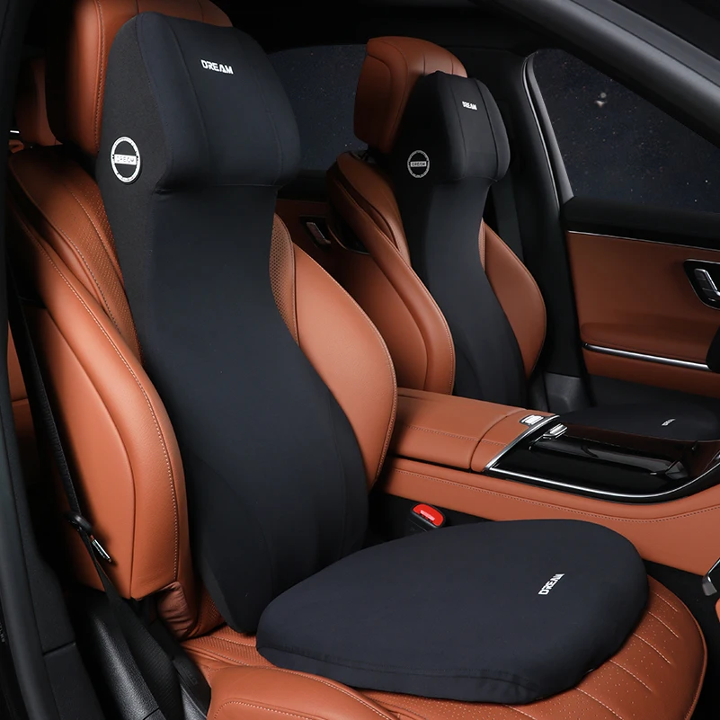 Memory Foam Car Neck Pillow Lumbar Support - 統合された車のランバーサポートヘッドレストネックピローサポートユニバーサルソフトカークッション枕カースペース低反発バックサポート