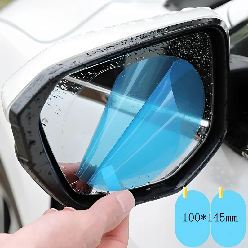 Anti Glare Car Rearview Mirror Film - ナノコーティングカーミラー保護ステッカー、雨よけ防水曇り止めアンチグレアフィルムクリアリアビュー＆サイドウィンドウアクセサリー