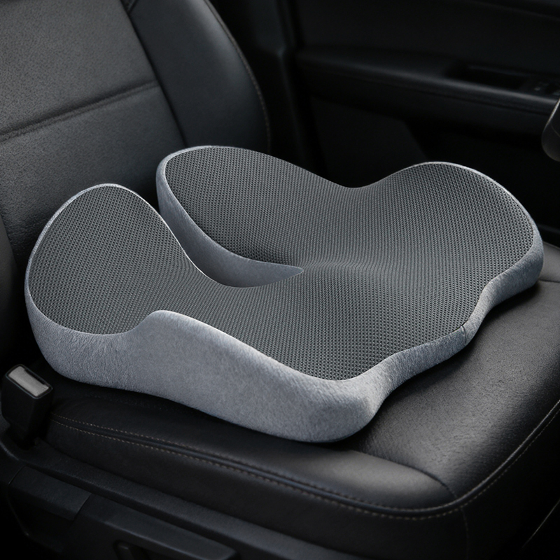 Memory Foam Car Neck Pillow Lumbar Support - ポータブル低反発メモリーフォームカーシートクッション人間工学に基づいた快適な通気性のあるカーシートパッド坐骨神経痛緩和