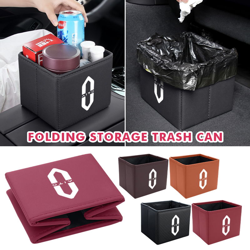 Waterproof Car Trash Can With Lid - 車のゴミ箱折りたたみ式ゴミ防水オーガナイザーバッグ Aito M5 M7 2022 2023用