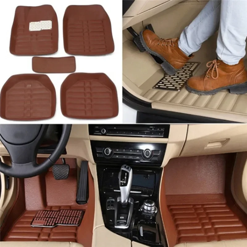 Car Floor Mats Universal Waterproof Leather - 新しい高級革車のフロアマットユニバーサルフットコシェアクセサリーカーペット防水抗汚れ天城