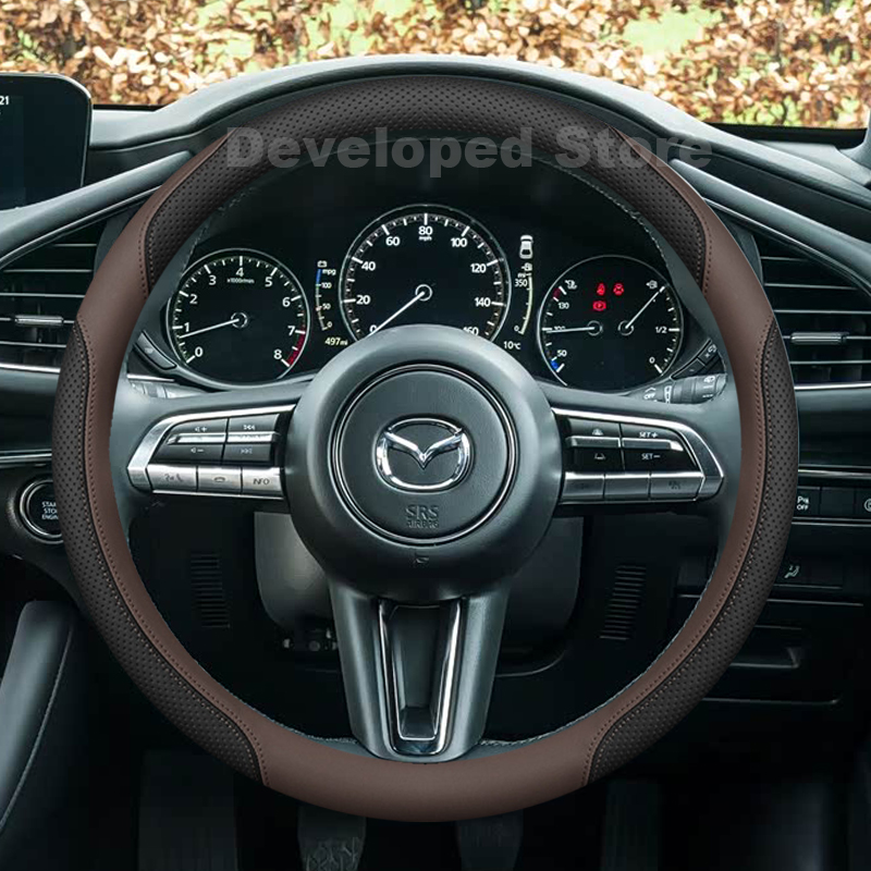 Car Steering Wheel Cover Anti Slip Breathable - マツダ3 アクセラ BP マツダ3 スカイアクティブX AWD
