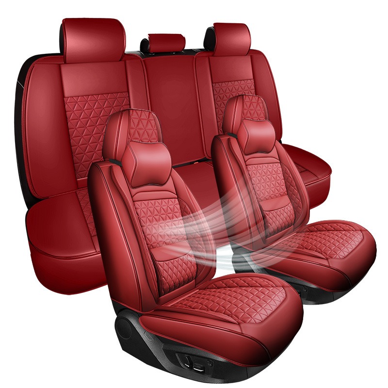 Leather Car Seat Covers Full Set Universal - カーシートカバー フルセット、ほとんどの車種、SUV、ピックアップトラックに対応するユニバーサルナッパレザー、5人乗り車用シートプロテクター