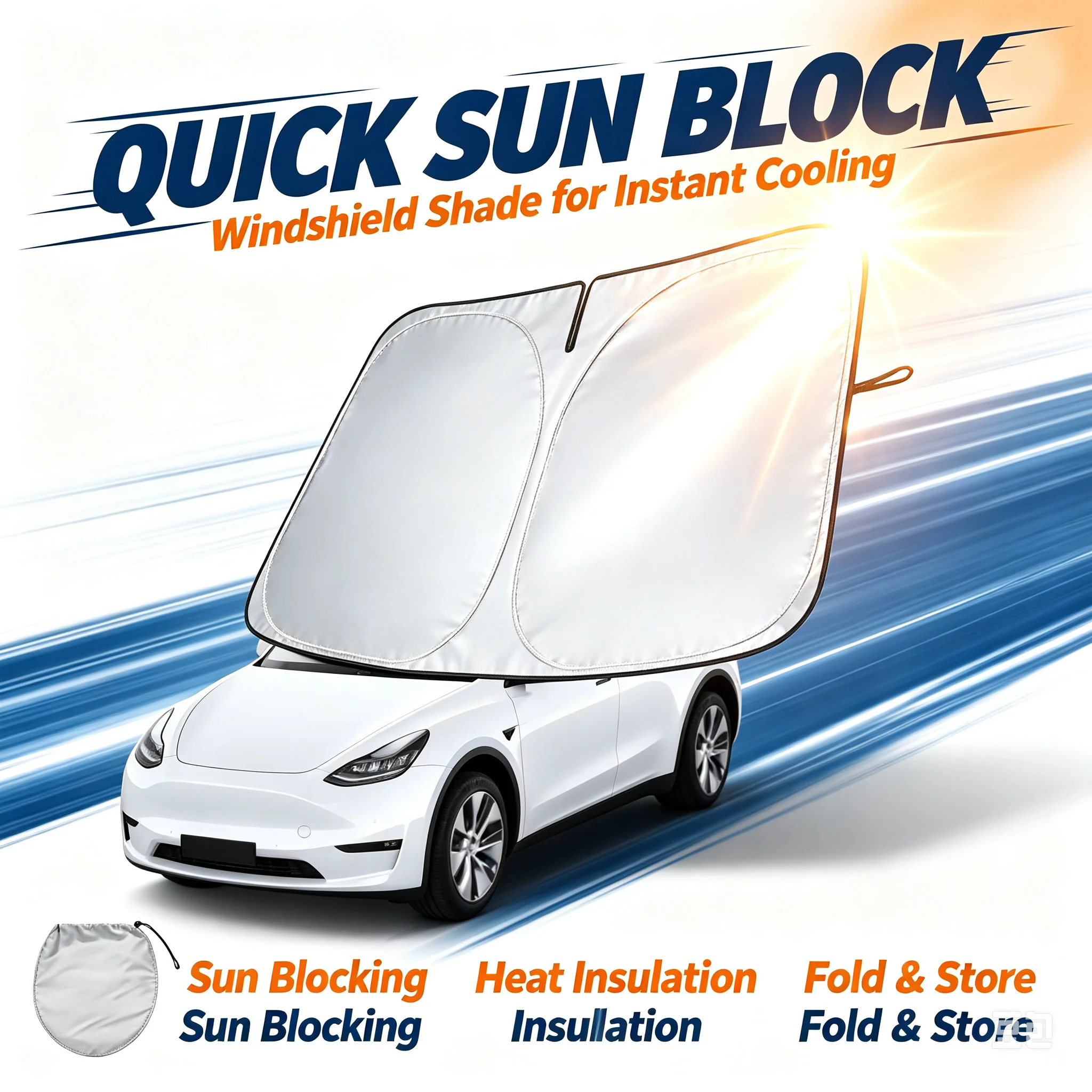 車用サンシェード UV反射 ウインドシールド傘 フロントサン - Car Sunshade Windshield Umbrella Foldable のレビューと価格