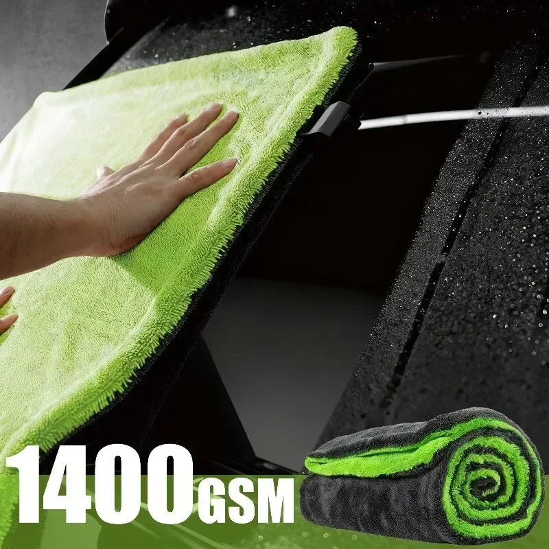 車用乾燥タオル 超吸水・傷防止 1400GSM ツイストルー - Microfiber Car Drying Towel Super Absorbent のレビューと価格