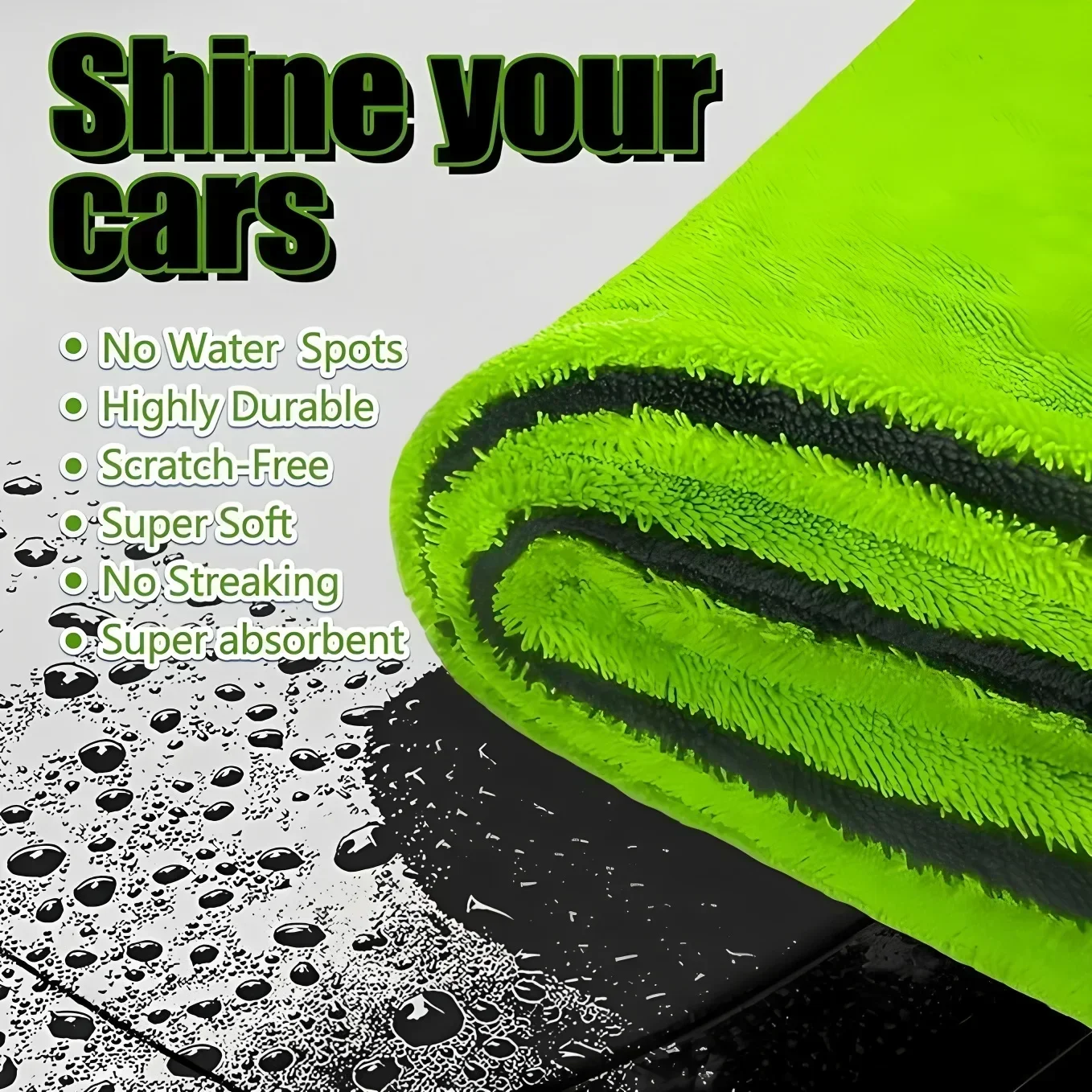 車用乾燥タオル 超吸水・傷防止 1400GSM ツイストルー - Microfiber Car Drying Towel Super Absorbent のレビューと価格