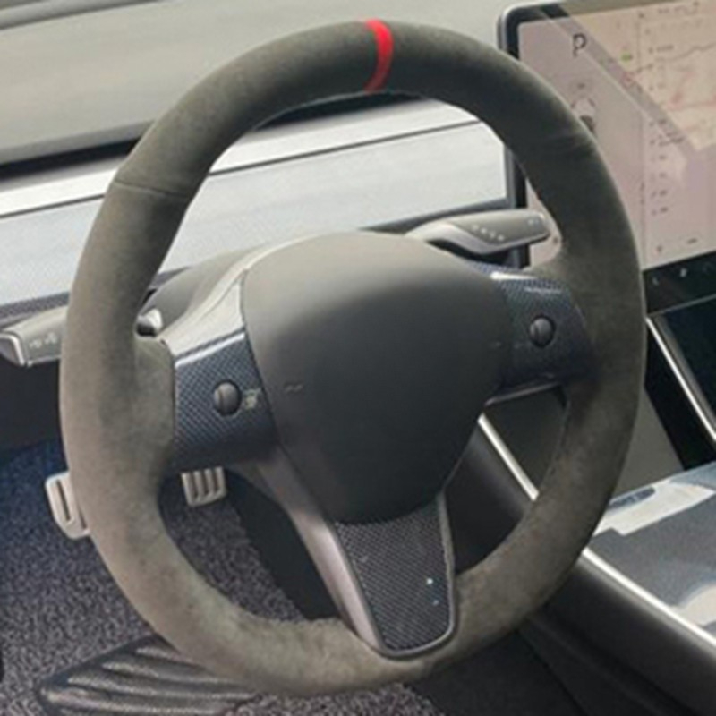 手縫いアンチスリップカーボンファイバースエード編組車のステア - Car Steering Wheel Cover Anti Slip Breathable のレビューと価格