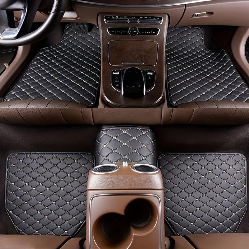 5 個のユニバーサル PU レザー車用フロアマット、防水耐摩 - Car Floor Mats Universal Waterproof Leather のレビューと価格