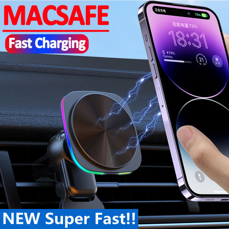 車載急速充電マグネット式ワイヤレス充電器 エアベント用スマホ - Magnetic Phone Holder For Car Vent のレビューと価格