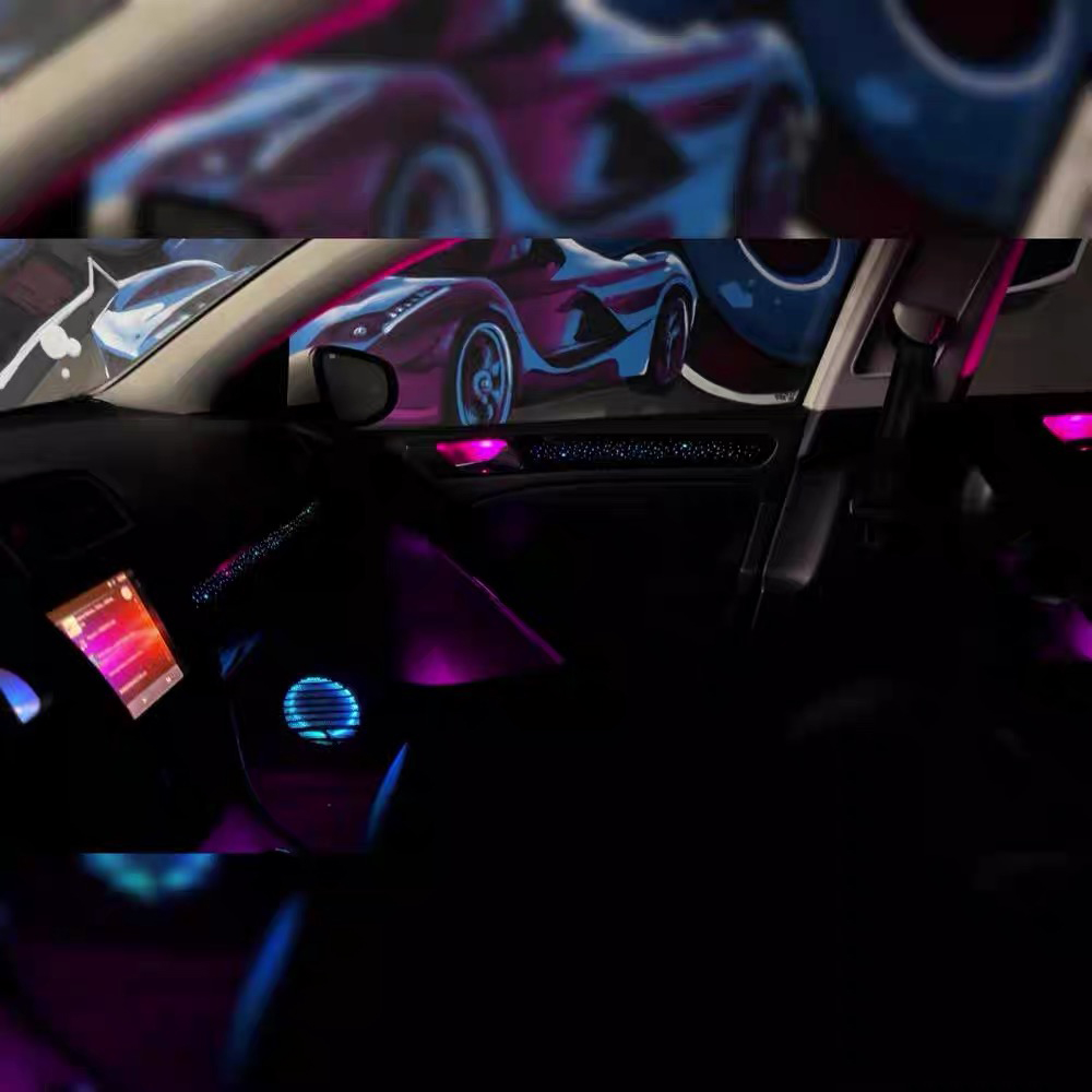 車内照明アップグレード LEDアンビエントライト VW ゴル - Led Ambient Interior Car Lights App Control のレビューと価格