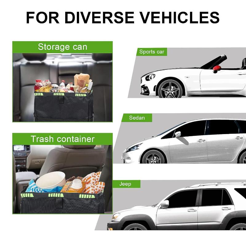 折りたたみ式車用ゴミ箱 収納ポケット付き 防水・漏れ防止：吊 - Waterproof Car Trash Can With Lid のレビューと価格