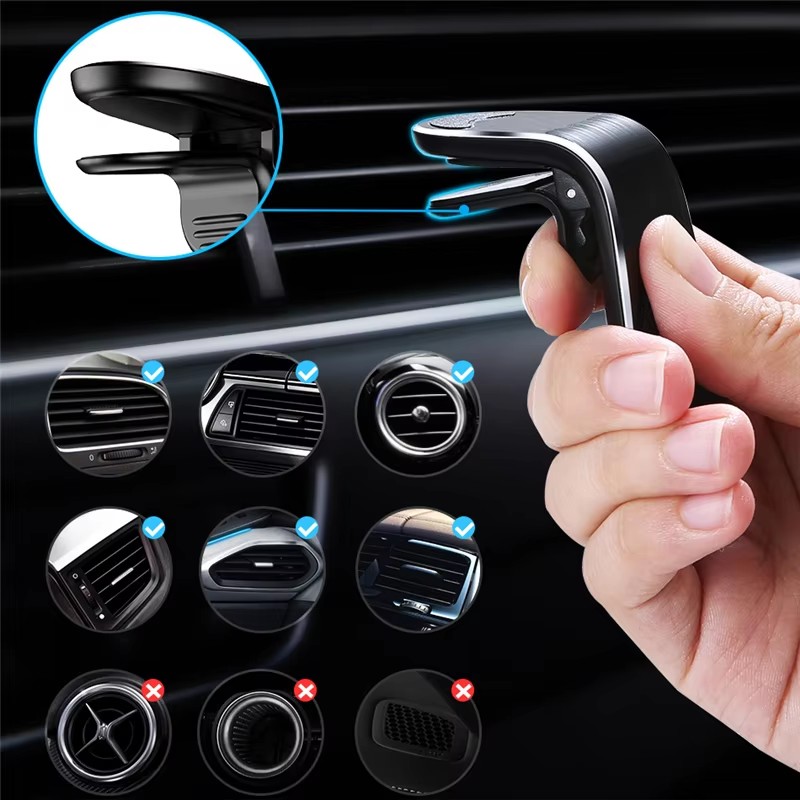 マグネット式車載携帯電話ホルダー エアコン吹き出し口クリップ - Magnetic Phone Holder For Car Vent のレビューと価格