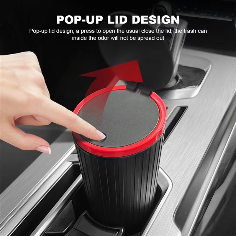 A60E-プレス式車用ゴミ箱 蓋付き、車用カップホルダー用防 - Waterproof Car Trash Can With Lid のレビューと価格