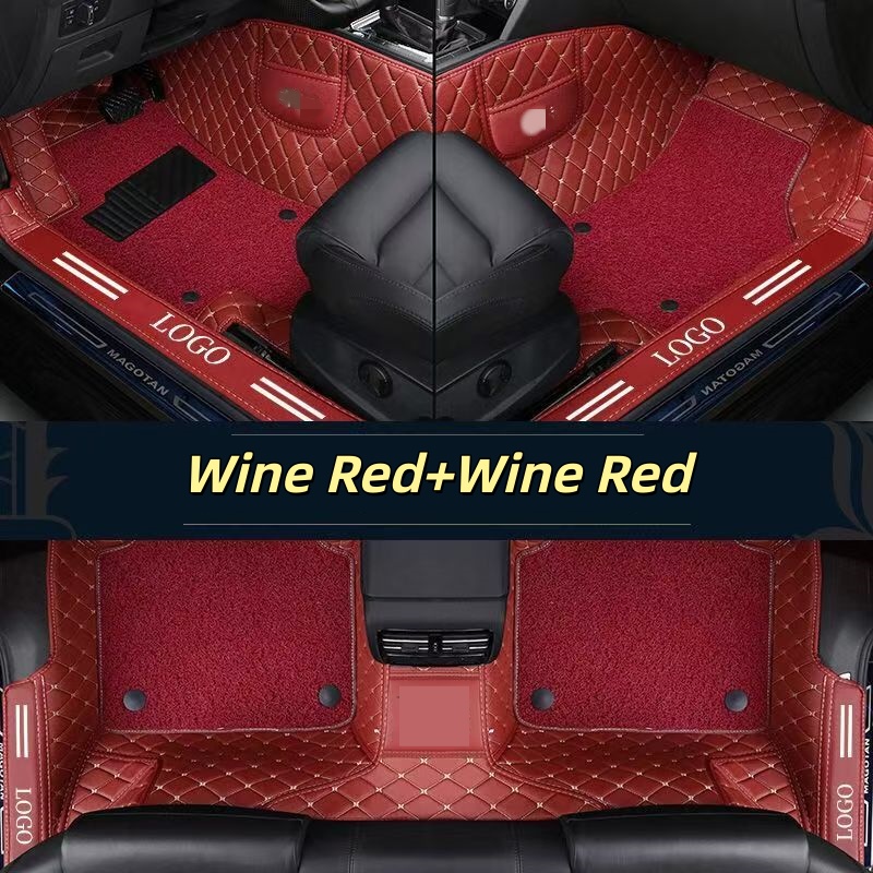 高級PVCレザー製フルカバー防水カーフロアマット、汎用タイプ - Car Floor Mats Universal Waterproof Leather のレビューと価格