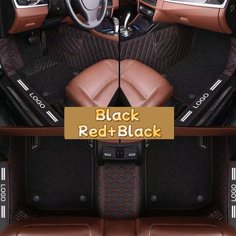 高級PVCレザー製フルカバー防水カーフロアマット、汎用タイプ - Car Floor Mats Universal Waterproof Leather のレビューと価格