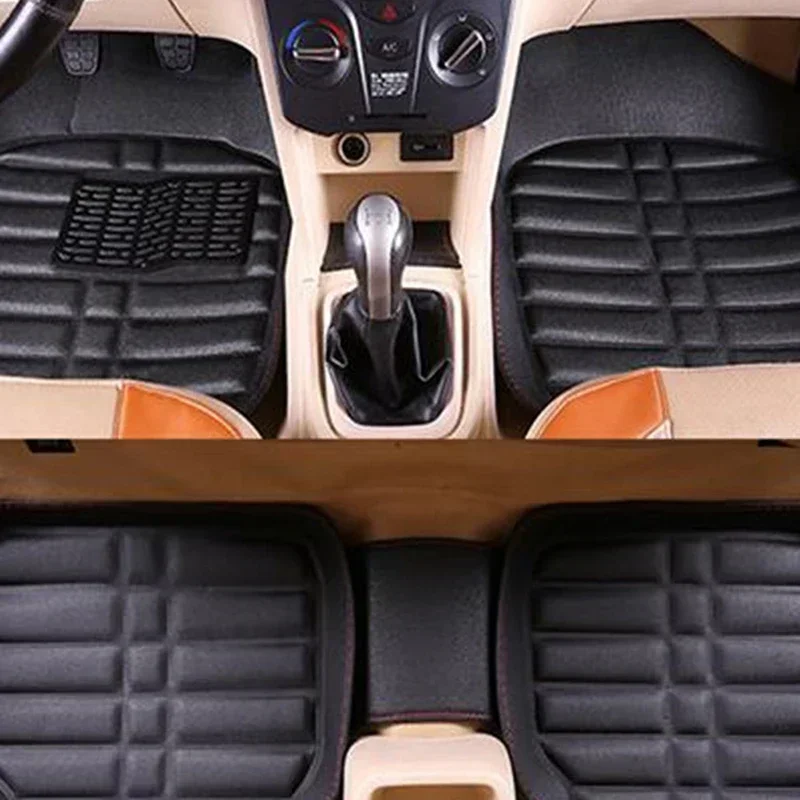 5 個プレミアム簡単クリーン防水自動車フットパッドユニバーサ - Car Floor Mats Universal Waterproof Leather のレビューと価格