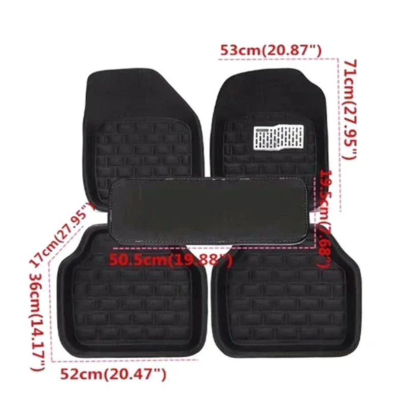 5 個プレミアム簡単クリーン防水自動車フットパッドユニバーサ - Car Floor Mats Universal Waterproof Leather のレビューと価格