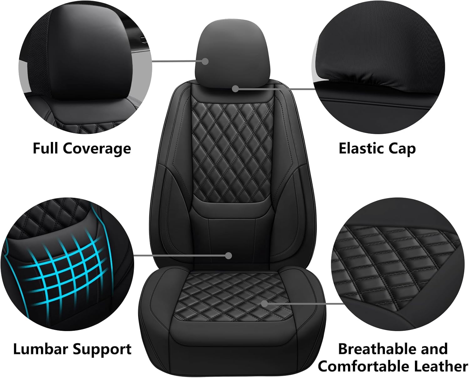 卸売ユニバーサルフェイクレザーフロント＆バックビジネススタイ - Leather Car Seat Covers Full Set Universal のレビューと価格