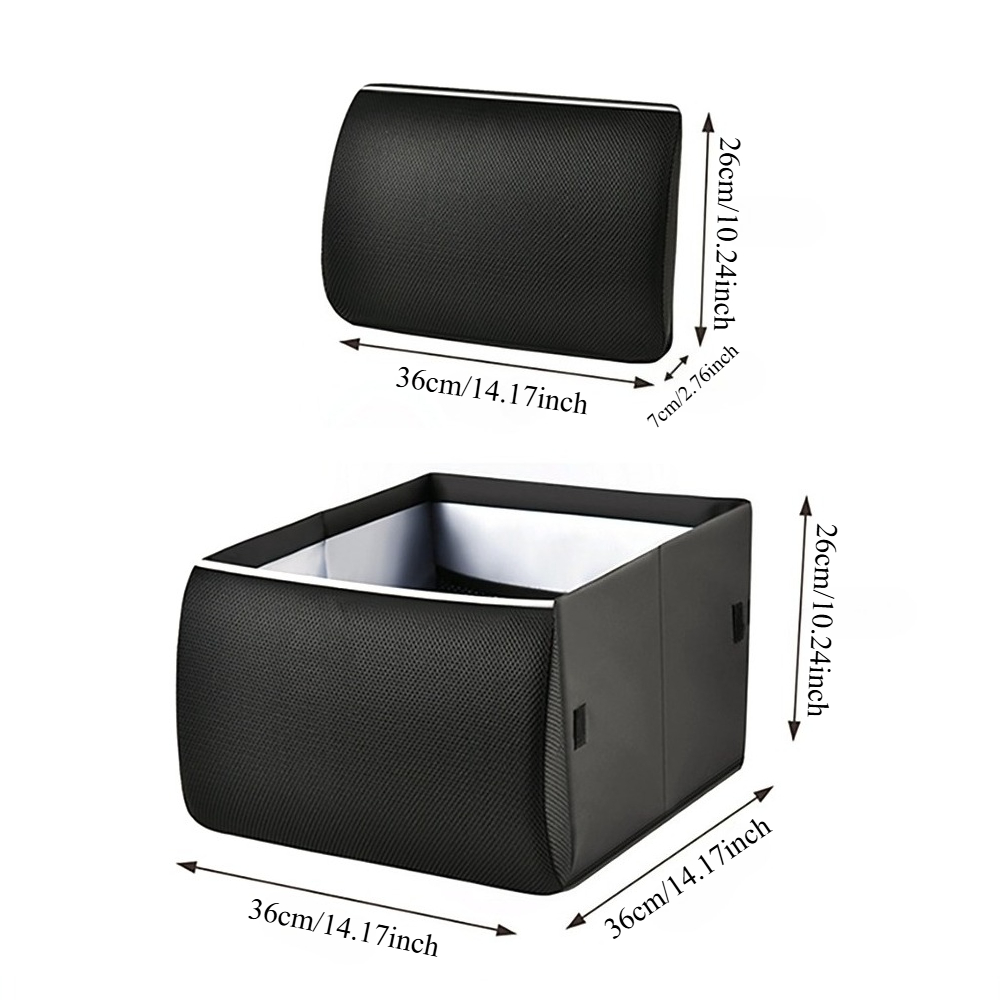 2-in-1多機能カーシートバックレストクッション収納ボック - Car Trunk Organizer Foldable Storage Box のレビューと価格
