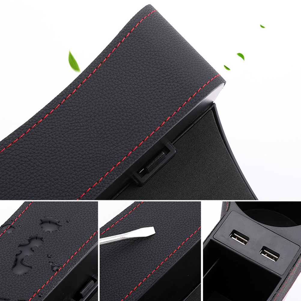 車用シート隙間収納ボックス ブラック ユニバーサル フィラー - Seat Gap Filler Organizer With Usb Charger のレビューと価格
