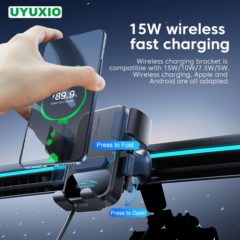 UYUXIO エアベント車載ホルダー 15W急速充電 ワイヤ - Wireless Car Charger Mount Fast Charging のレビューと価格