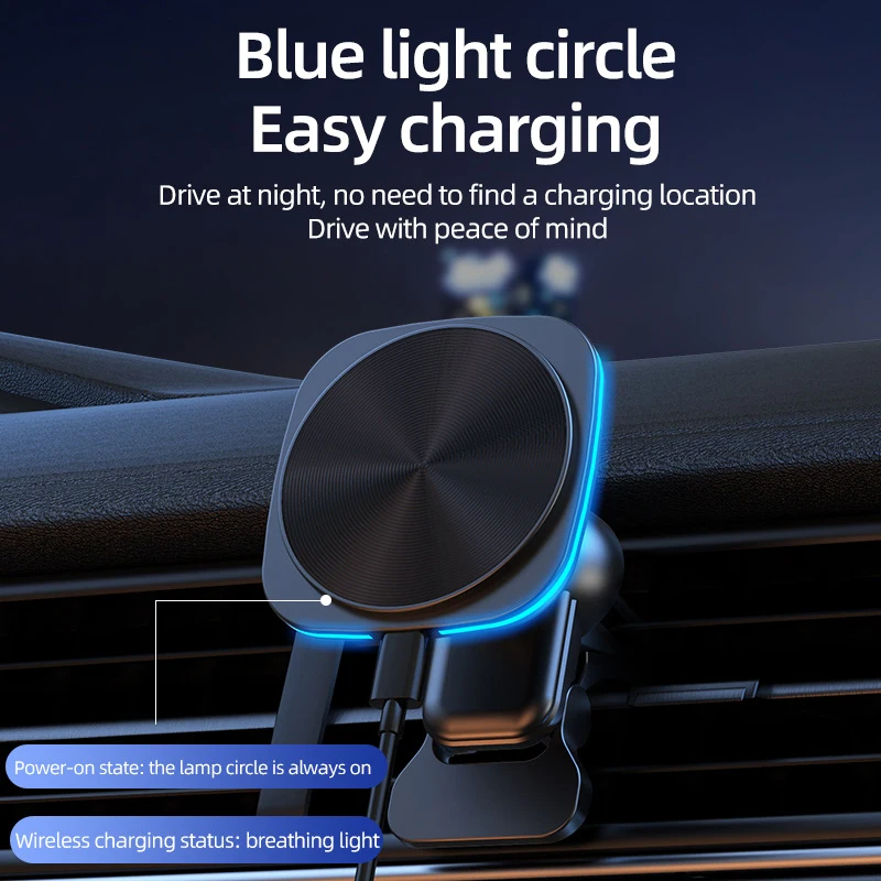 マグネット式車載ワイヤレス充電器 15W急速充電 エアコン吹 - Wireless Car Charger Mount Fast Charging のレビューと価格