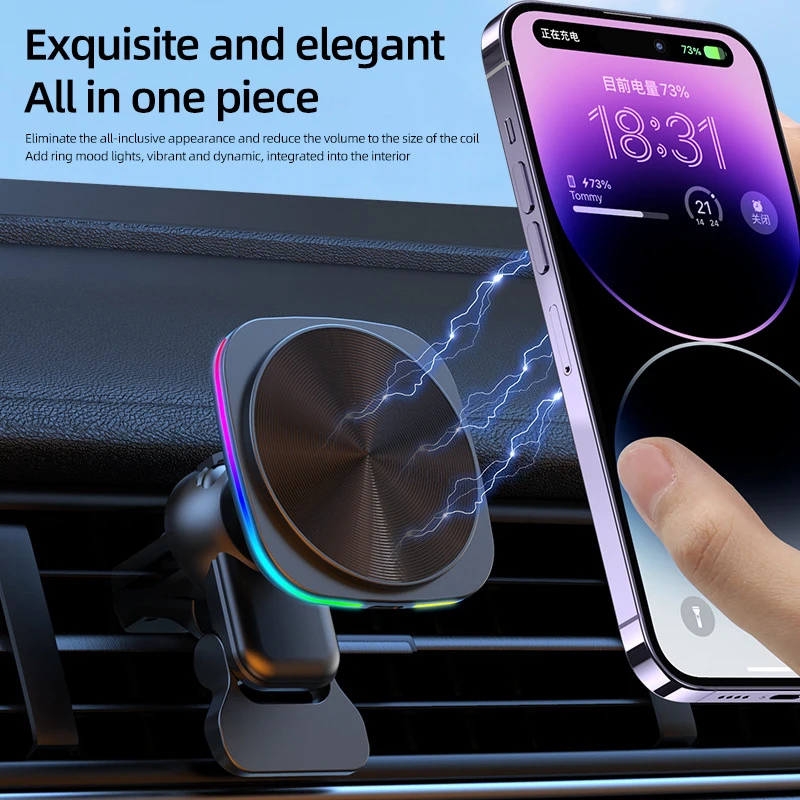 マグネット式車載ワイヤレス充電器 15W急速充電 エアコン吹 - Wireless Car Charger Mount Fast Charging のレビューと価格