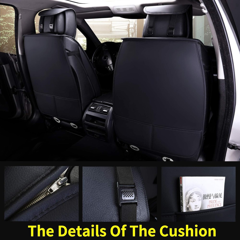 5個入り 車用シートカバー フルセット 防水レザー エアバッ - Leather Car Seat Covers Full Set Universal のレビューと価格
