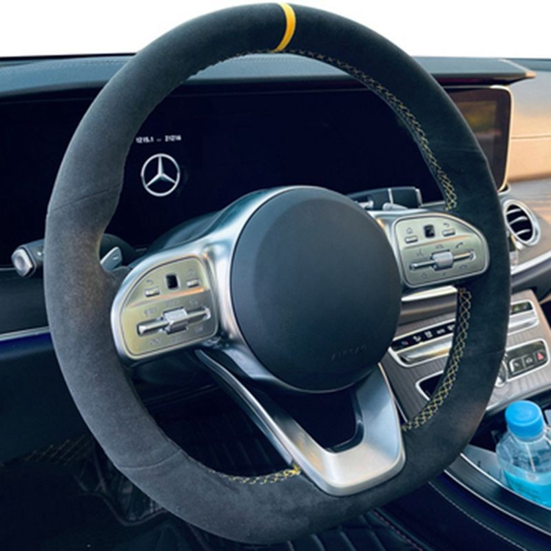 メルセデスベンツ用編組ホイールカバー,黒の滑り止めステアリン - Car Steering Wheel Cover Anti Slip Breathable のレビューと価格