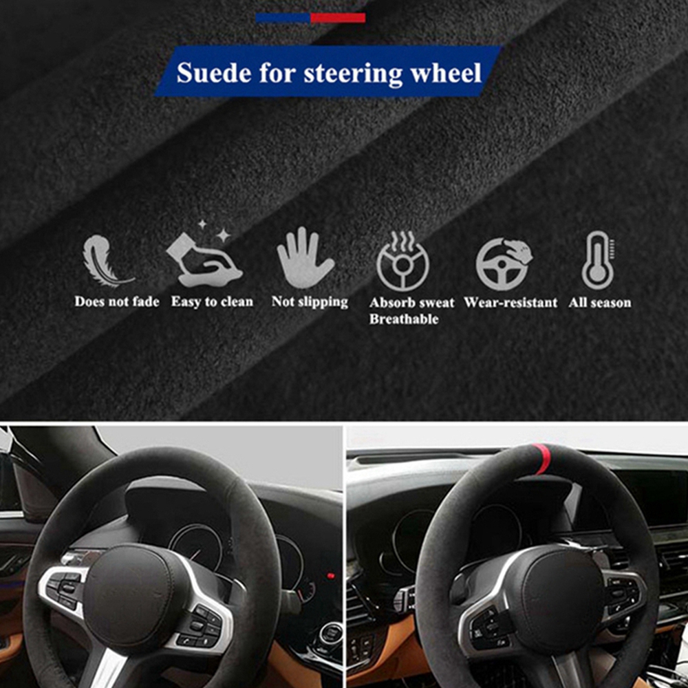 メルセデスベンツ用編組ホイールカバー,黒の滑り止めステアリン - Car Steering Wheel Cover Anti Slip Breathable のレビューと価格