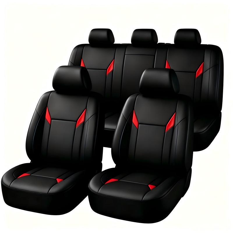 汎用PUレザーカーシートカバーフルセット、ソフトフォームクッ - Leather Car Seat Covers Full Set Universal のレビューと価格