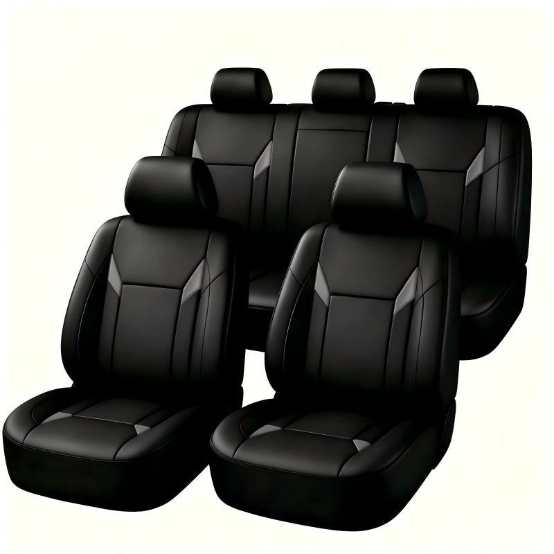 汎用PUレザーカーシートカバーフルセット、ソフトフォームクッ - Leather Car Seat Covers Full Set Universal のレビューと価格