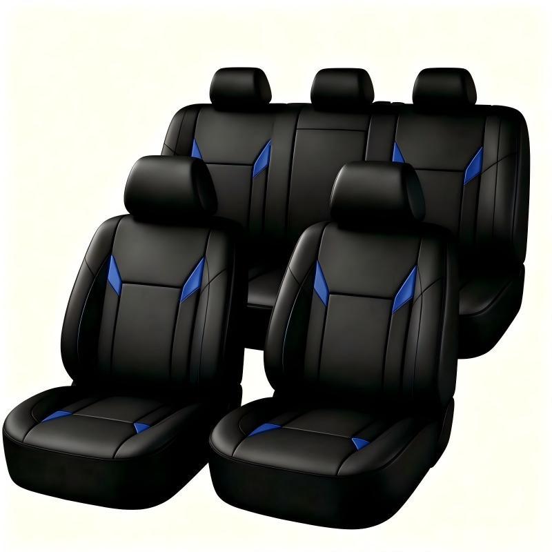 汎用PUレザーカーシートカバーフルセット、ソフトフォームクッ - Leather Car Seat Covers Full Set Universal のレビューと価格