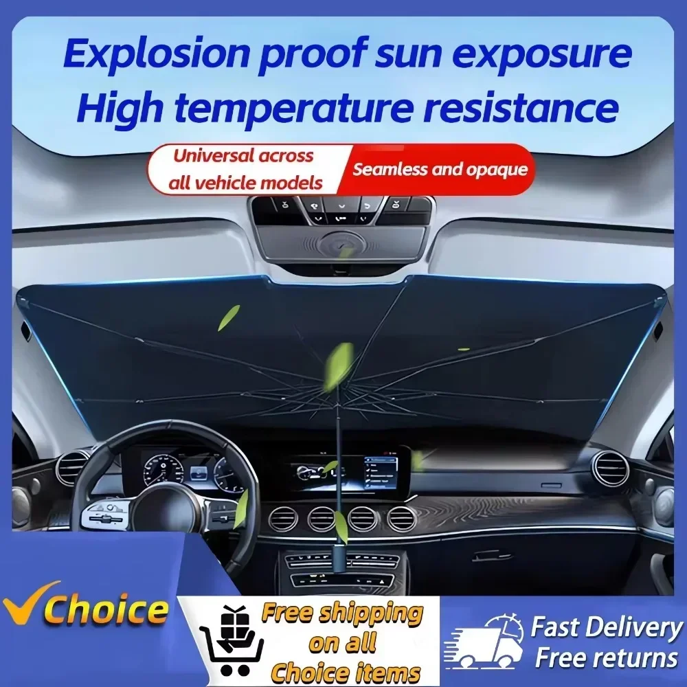 車用サンシェード、フロントガラス用傘型サンシェード、折りたた - Car Sunshade Windshield Umbrella Foldable のレビューと価格