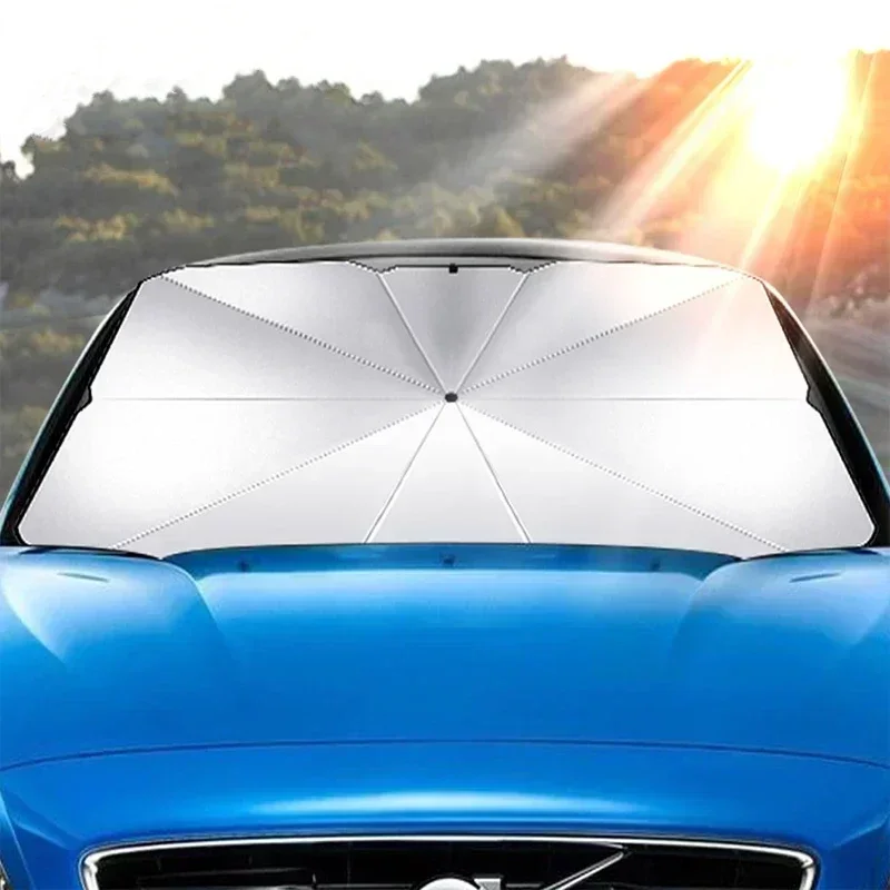 車用サンシェード、フロントガラス用傘型サンシェード、折りたた - Car Sunshade Windshield Umbrella Foldable のレビューと価格
